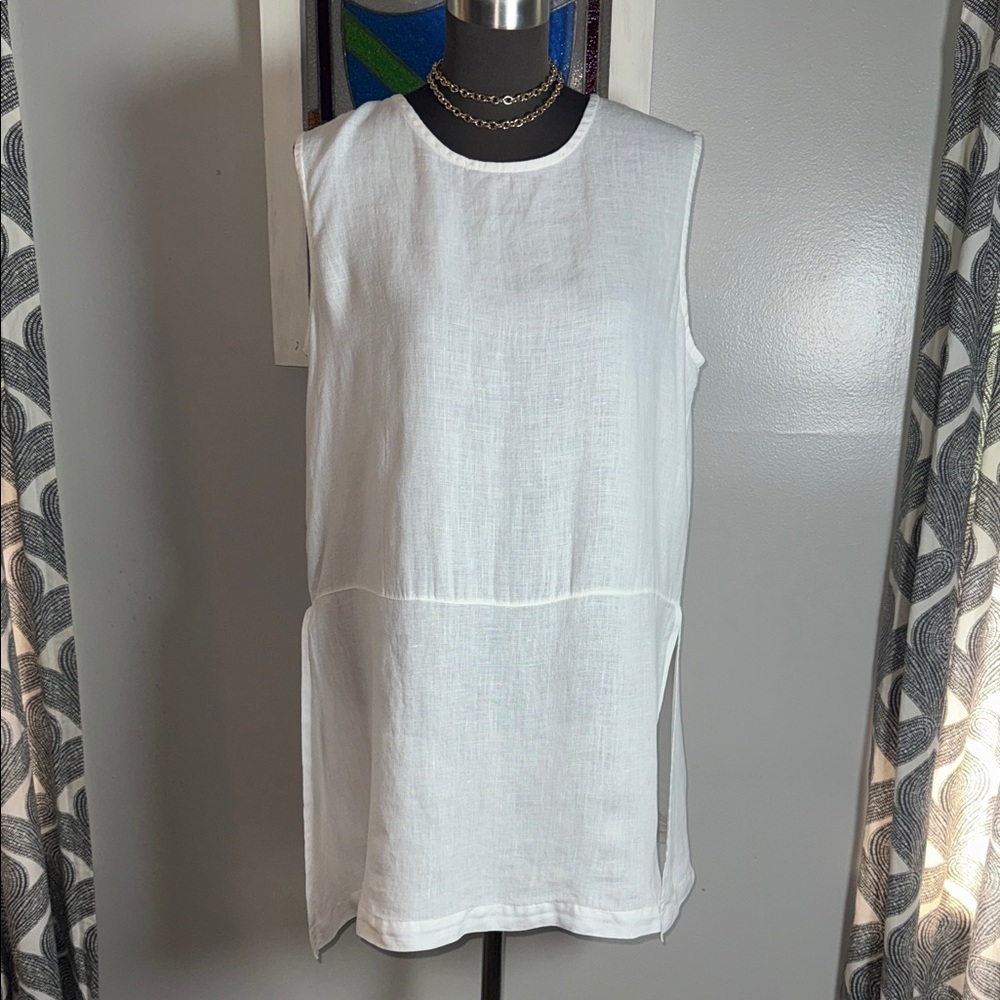 Bryn Walker 100% Linen Sleeveless Tunic Top - Size Small